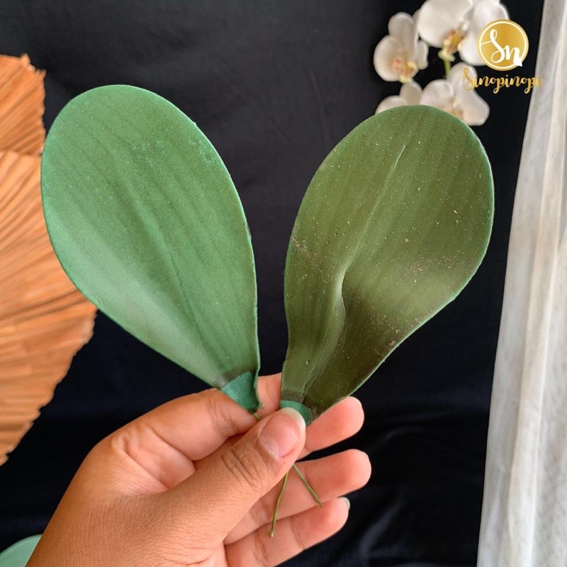 DAUN ANGGREK | ARTIFICIAL FLOWER TANAMAN LAMARAN NIKAH DEKORASI BAHAN KERAJINAN HIAS MAHAR