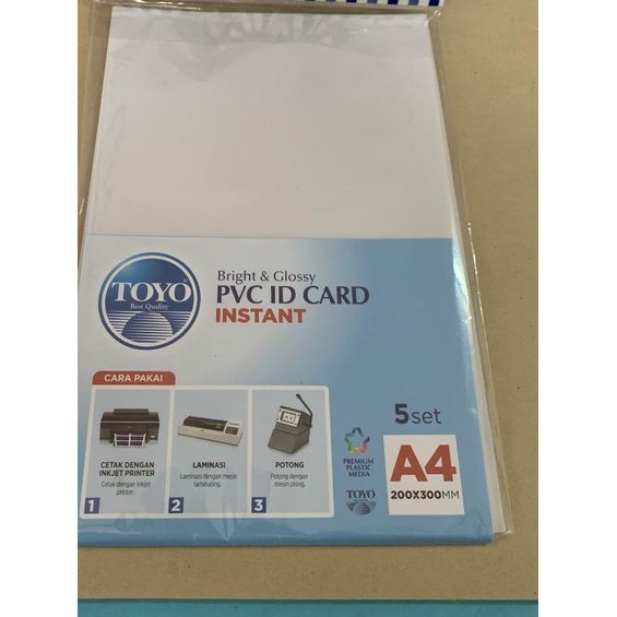 

Kertas PVC ID CARD Untuk bahan ID CARD A4 isi 5 set