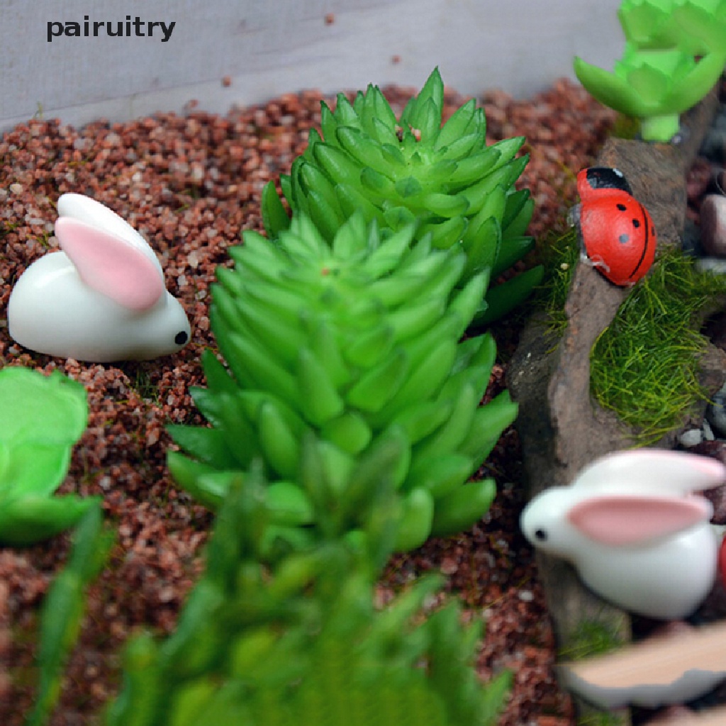 Prt Miniatur Kelinci Bahan Resin Untuk Dekorasi Taman Minifairy Garden