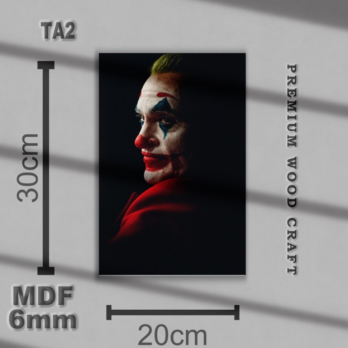 Poster MDF Joker Wall Decor - Hiasan Dinding Movie - Pajangan Dinding