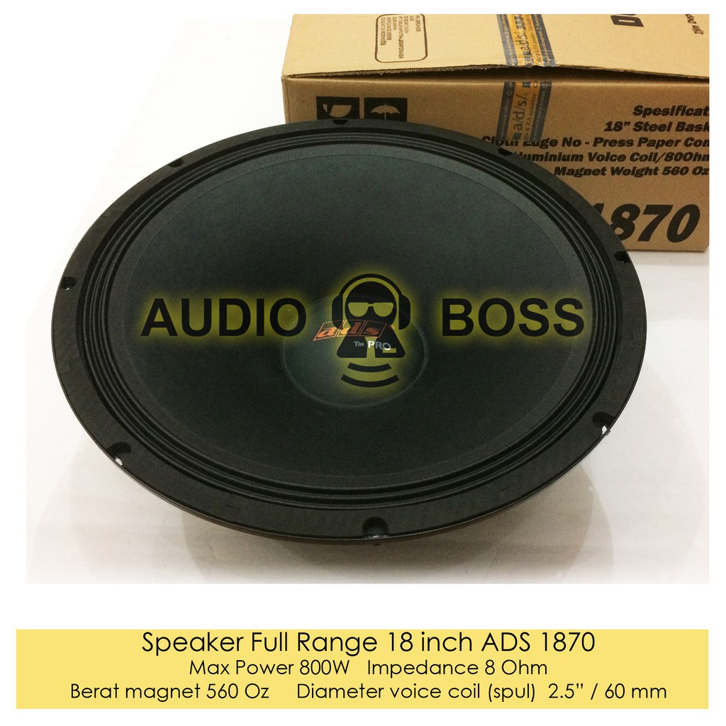 Speaker Full Range 18 inch 18" 18in ADS 1870 800 watt