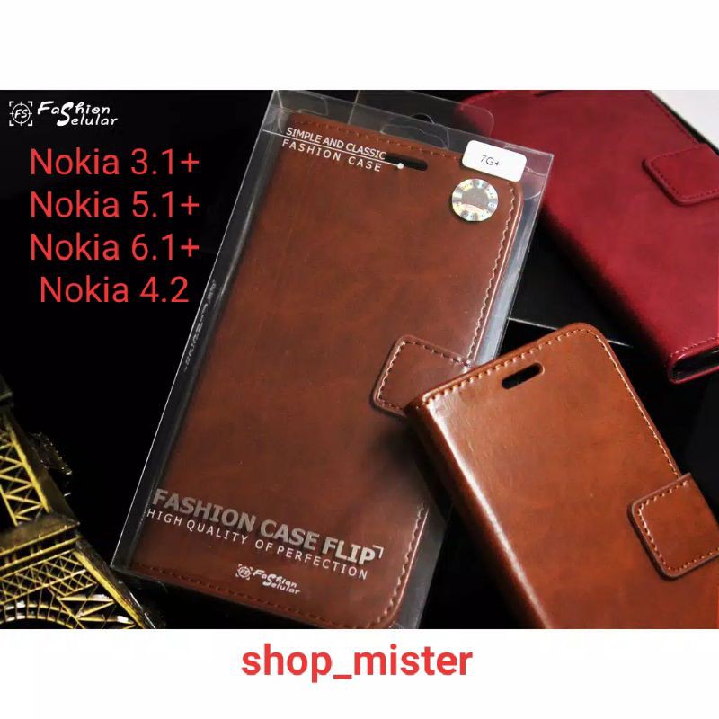 FLIP CASE KULIT NOKIA 3.1+, NOKIA 5.1+, NOKIA 6.1+, NOKIA 4.2