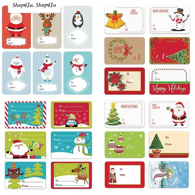 

New! Stiker ukuran besar (isi 15) Label Seal Hangtag Merry Christmas Natal