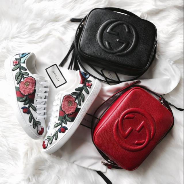 sepatu fashion wanita Gucci ace flower