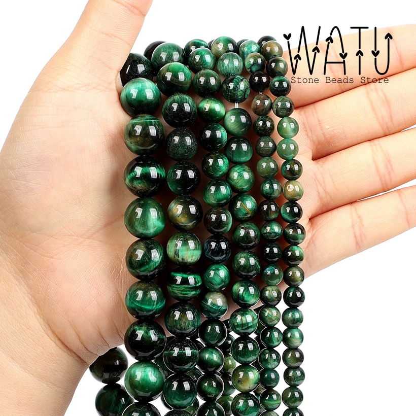 Green Tiger Eyes Natural Stone Round Beads