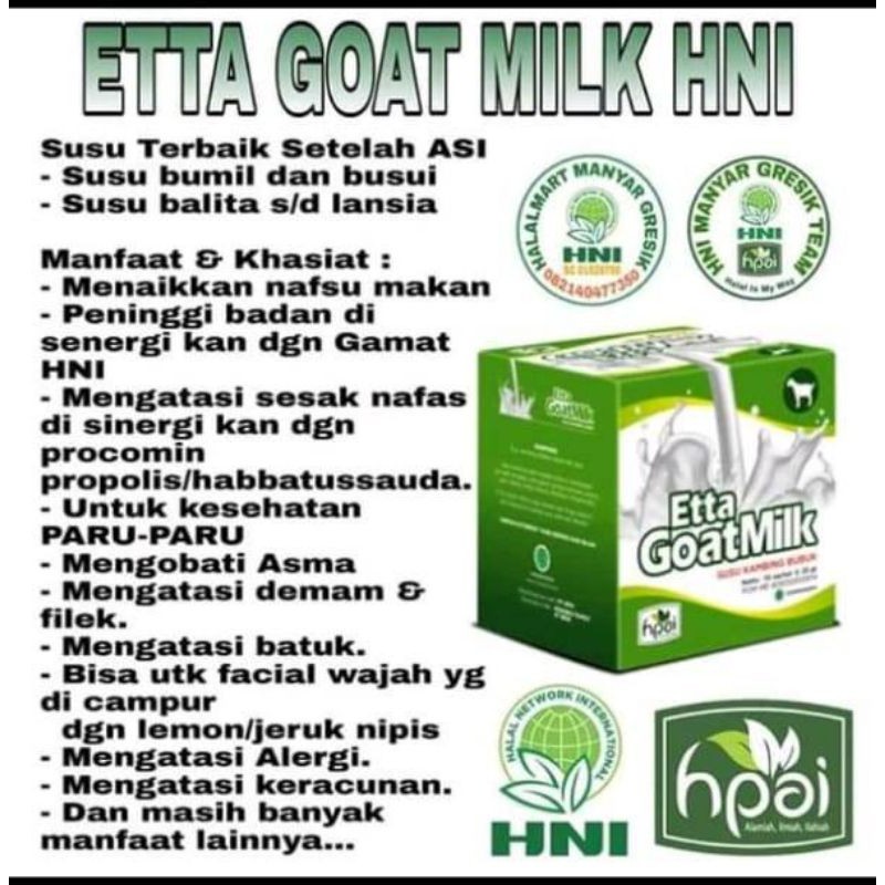 

Susu Kambing Ettawa 100% Aseli