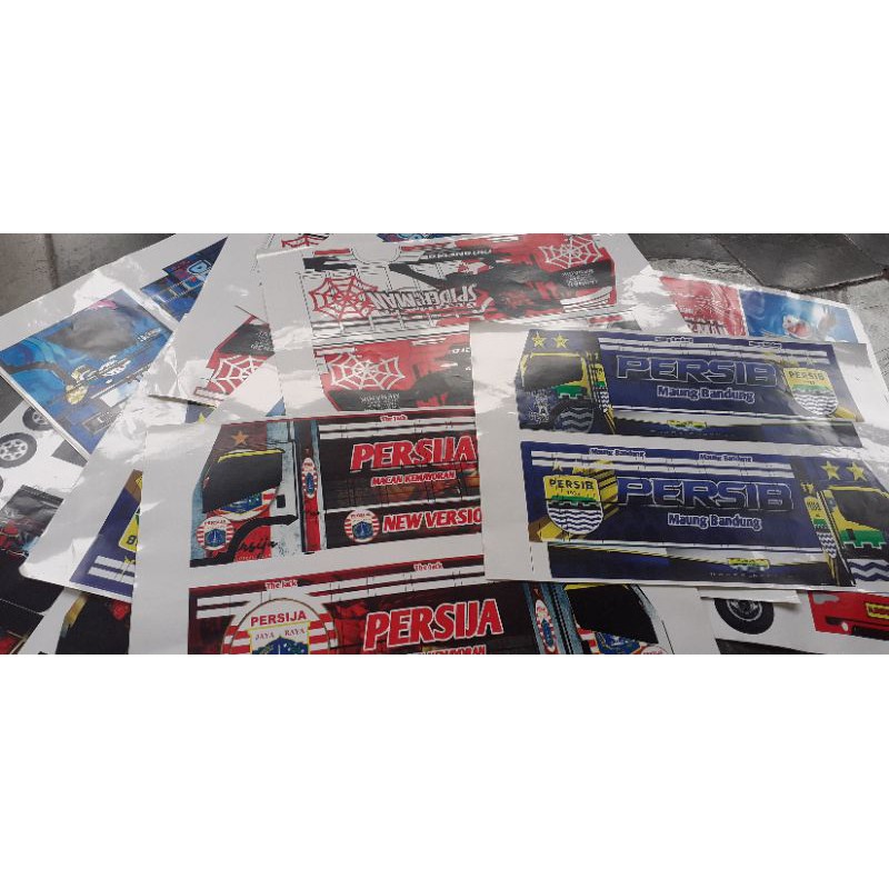 Sticker Pola Miniatur Truck Panjang 40cm Livery