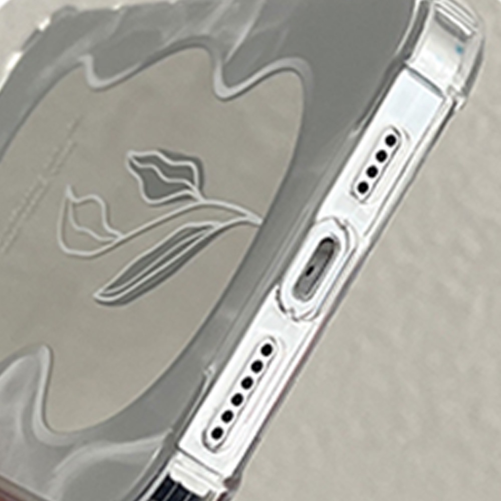 Casing tpu iPhone 13 12 11 Pro Max X XS Max XR 8 7 Plus Motif Daun Shockproof Aksen Cermin