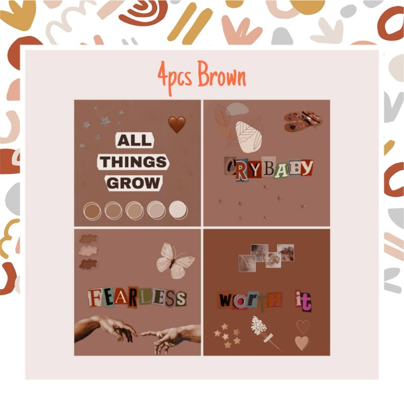 

STIKER SHEET 4PCS BROWN