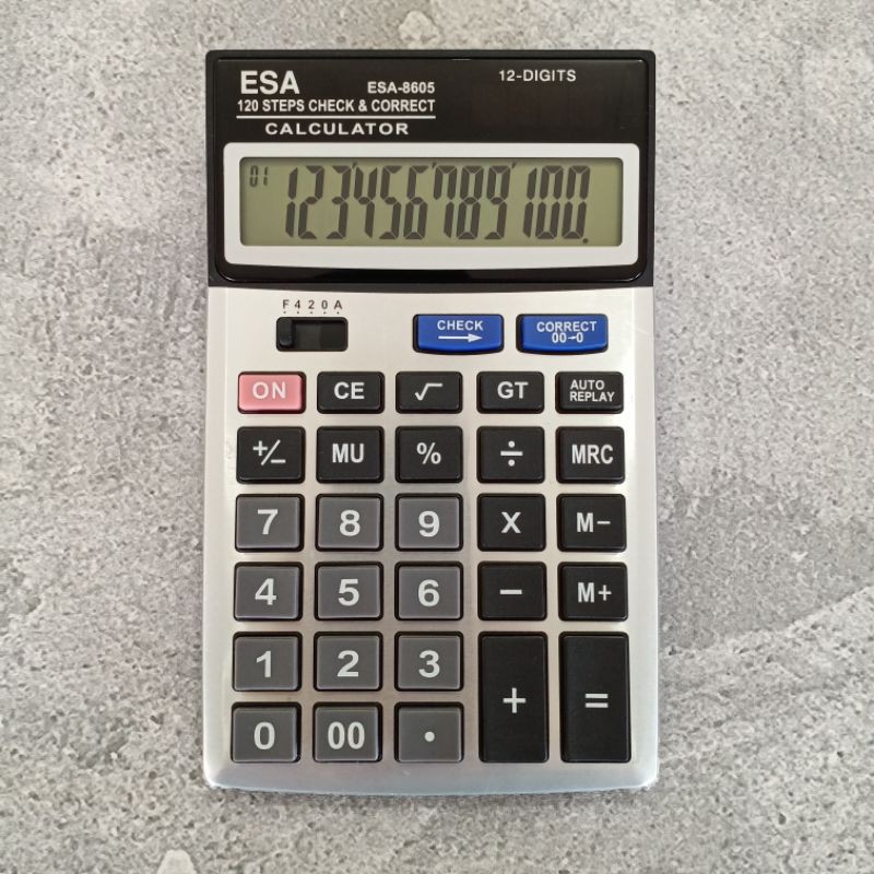 

Kalkulator Besar Dagang Calculator Esa 8605 Original 12Digits Check & Correct Free baterai