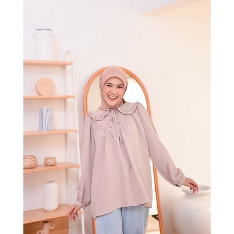 BEFAST - ZRX OOTD Blouse ELSHA / LAVITA BLOUSE / Blouse Casual Wanita / Atasan Lengan Panjang Karet / Fashion Wanita Remaja Terbaru 2022 / Blouse Formal / Termurah