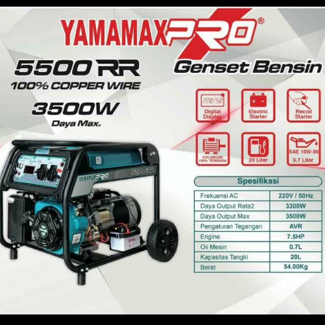 Genset 4000watt AVR yamamax pro type 5500RR