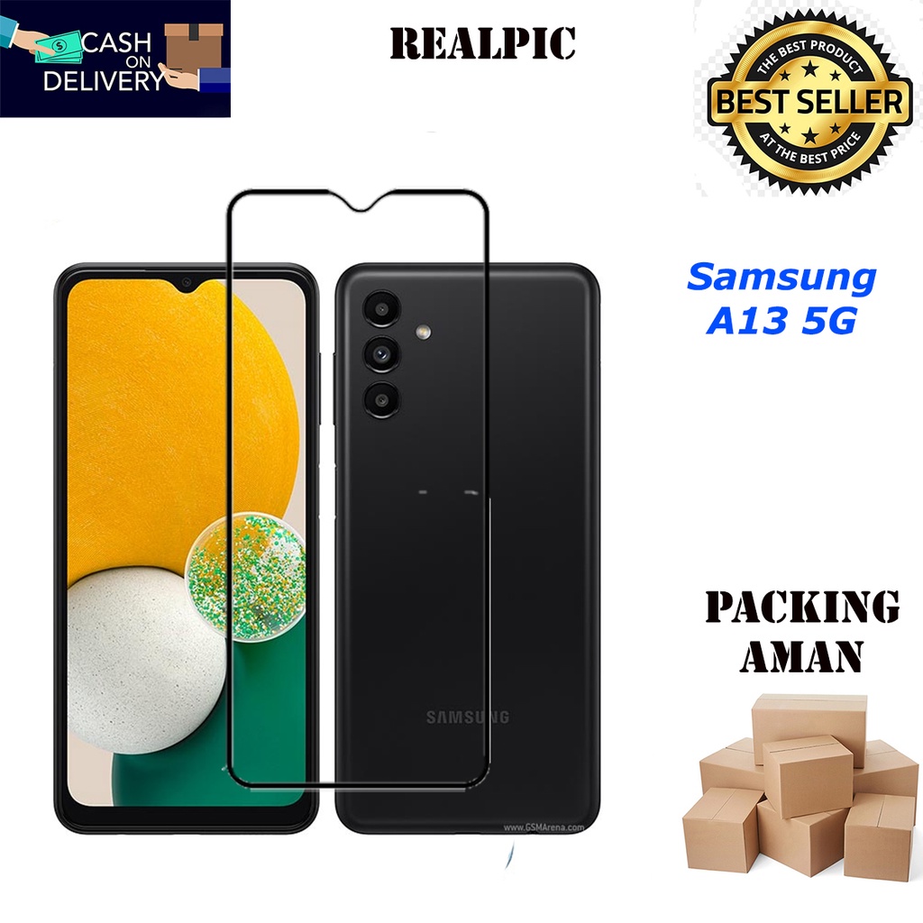 Tempered Glass Samsung Galaxy A13 5G Full Cover Full Screen Protector Anti Gores