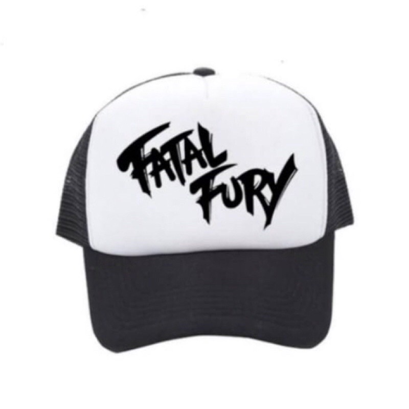 Topi Trucker Custom FATAL FURY - Hitam Putih