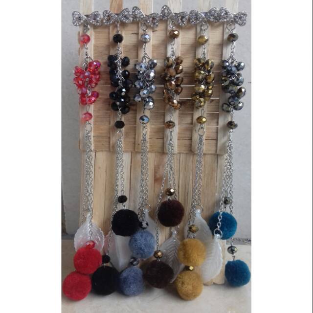 FREE BOX Cantik# Bros Dagu Juntai Pom pom