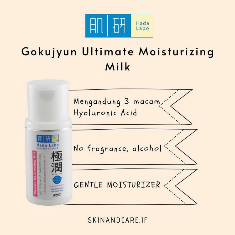 HADA LABO GOKUJYUN ULTIMATE MOISTURIZING MILK/ HADALABO MILK 100 ml