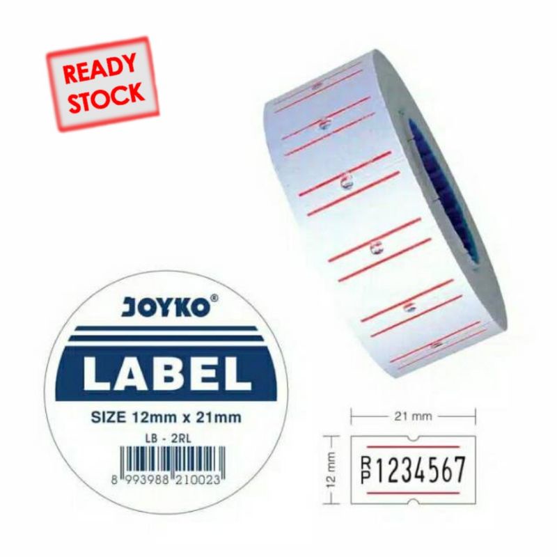 

Price Label / Kertas Label Harga Joyko LB-2RL (21 x 12 mm)(1 baris)