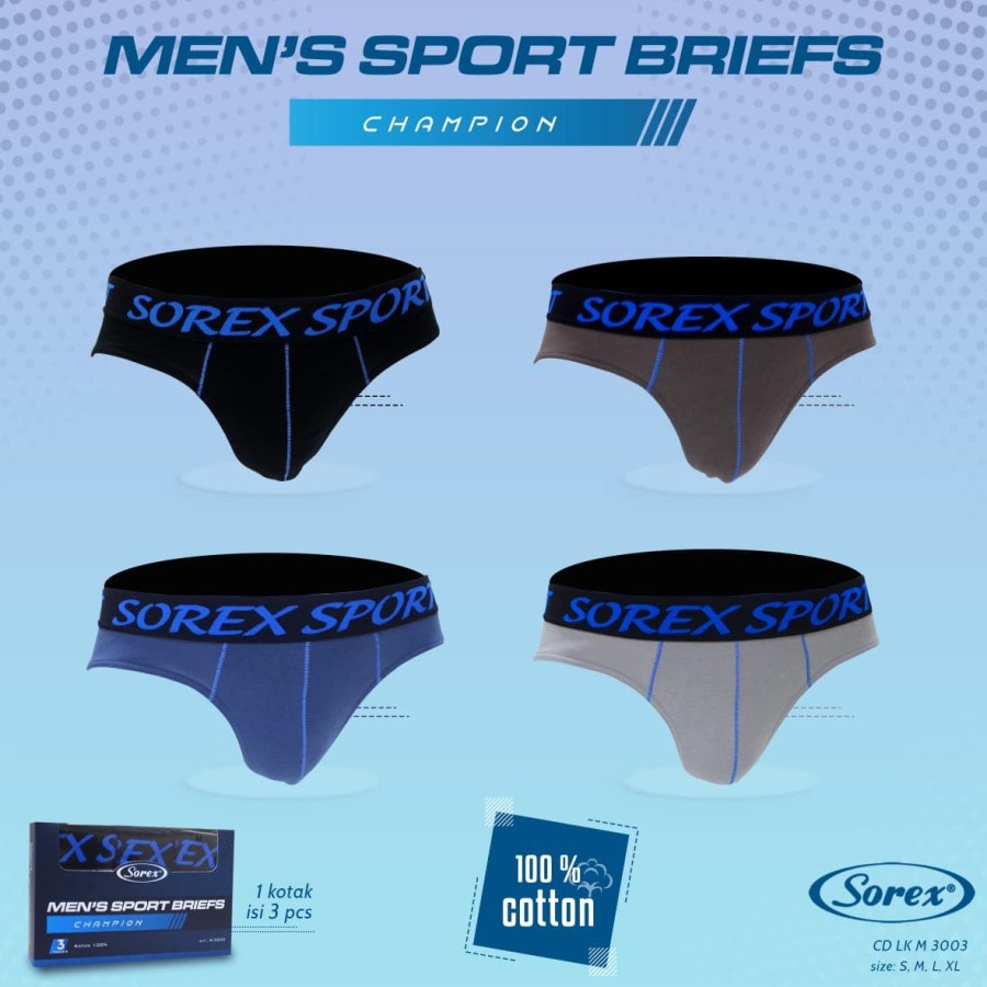 cd celana dalam segitiga pria sorex m 3007 3003 3008 3201 3001 men briefs katun .