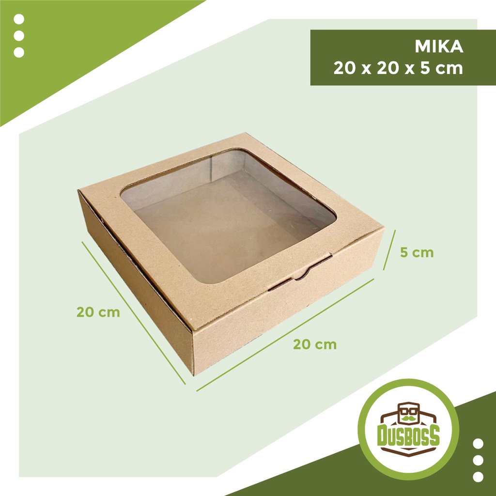 

Kardus MIKA uk. 20 x 20 x 5 cm -- Kotak Kue / Cake / Roti / Bakery / Hampers / Kado--
