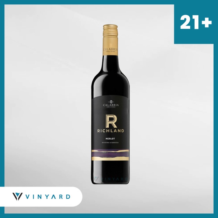 Calabria Richland wine Merlot 750ml ( Original &amp; Resmi By Vinyard )