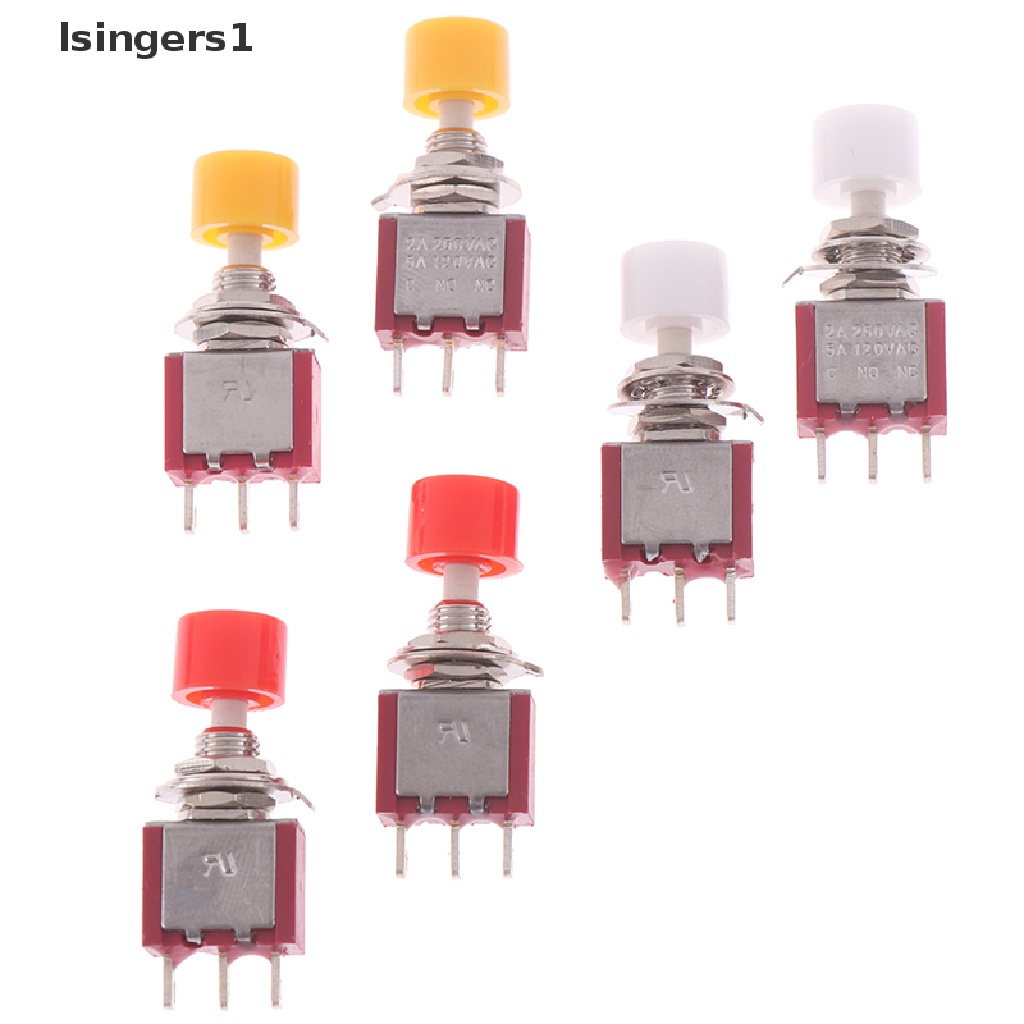 (lsingers1) 2pcs Saklar Tombol Tekan Momentary Mini 3-pin DS-612 6mm