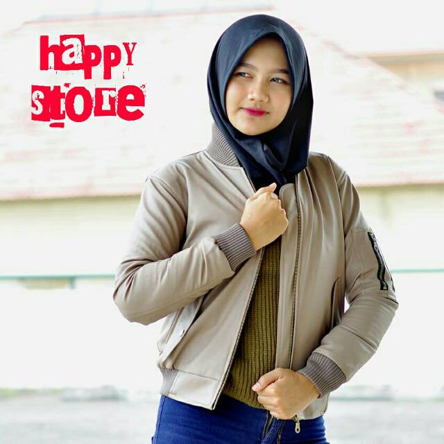 jaket kulit wanita bomber / jaket bomber wanita