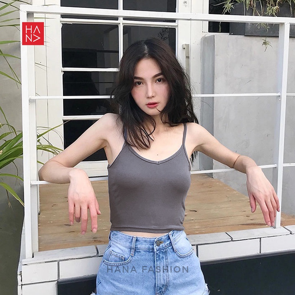 Aurora Basic Tank Top Crop S - XL Wanita - TT035-6