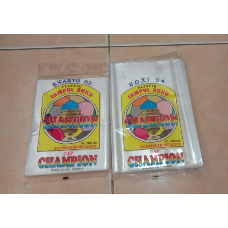 

Sampul Plastik Buku Diktat, Folio, LKS, Quarto, Boxy, isi 10 atau 5 merk champion