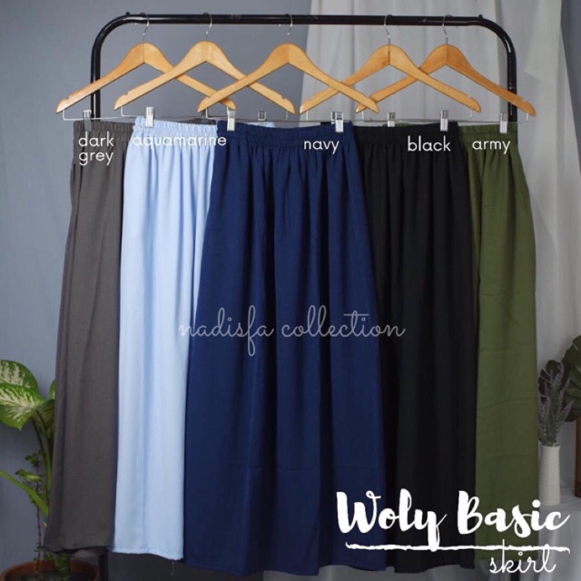 WOLLY BASIC SKIRT  ROK PANJANG SIMPEL KAMPUS  ROK KANTOR