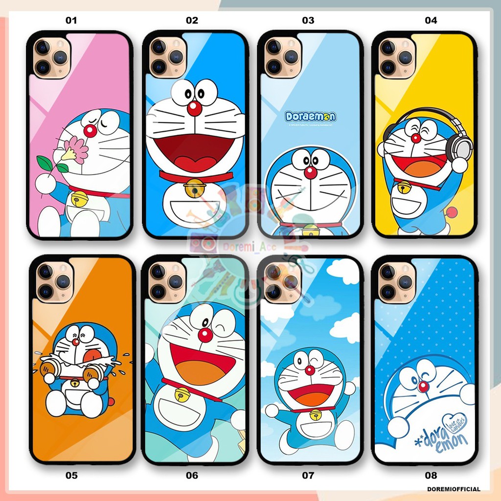 DA CASE CASING SOFTCASE CUSTOM KACA GLASS BENING GAMBAR DORAEMON