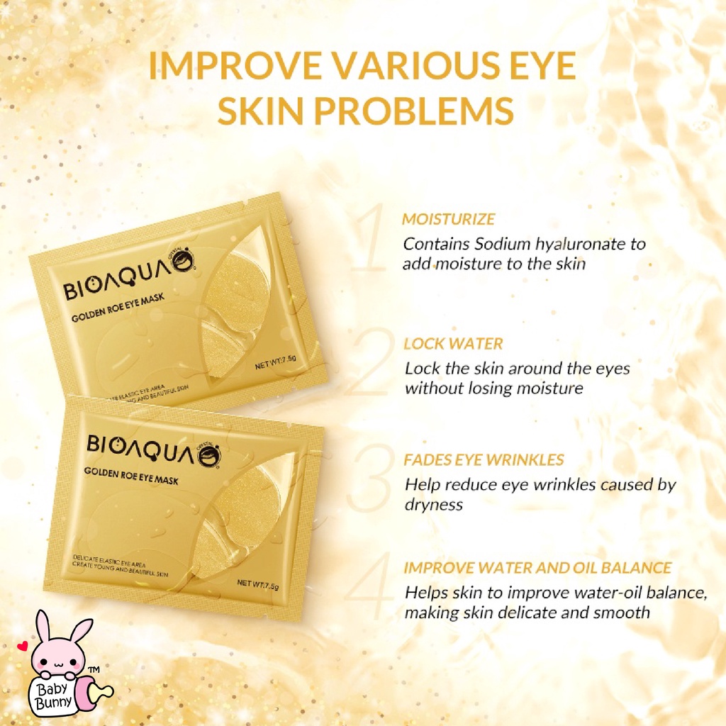 ❤ BELIA ❤ BIOAQUA Eye Mask Moisturizing | Masker Mata | Memudarkan kerutan mata | Mengurangi mata panda | BPOM