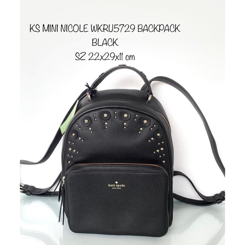 tas kate spade original mini nicole backpack black