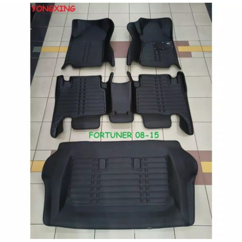 Karpet Mobil 5D Premium Toyota Fortuner 08-15 - Black, 2 Baris