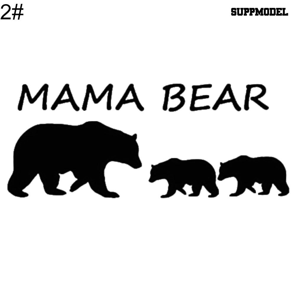 Stiker Tulisan Mama Bear Reflektif Untuk Dekorasi Mobil