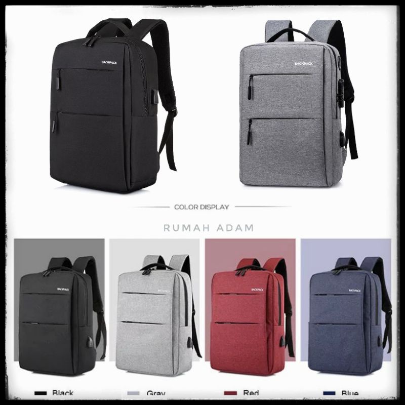 TAS RANSEL PRIA WANITA-TAS RANSEL SEKOLAH BACKPACK ZIPPER TWO