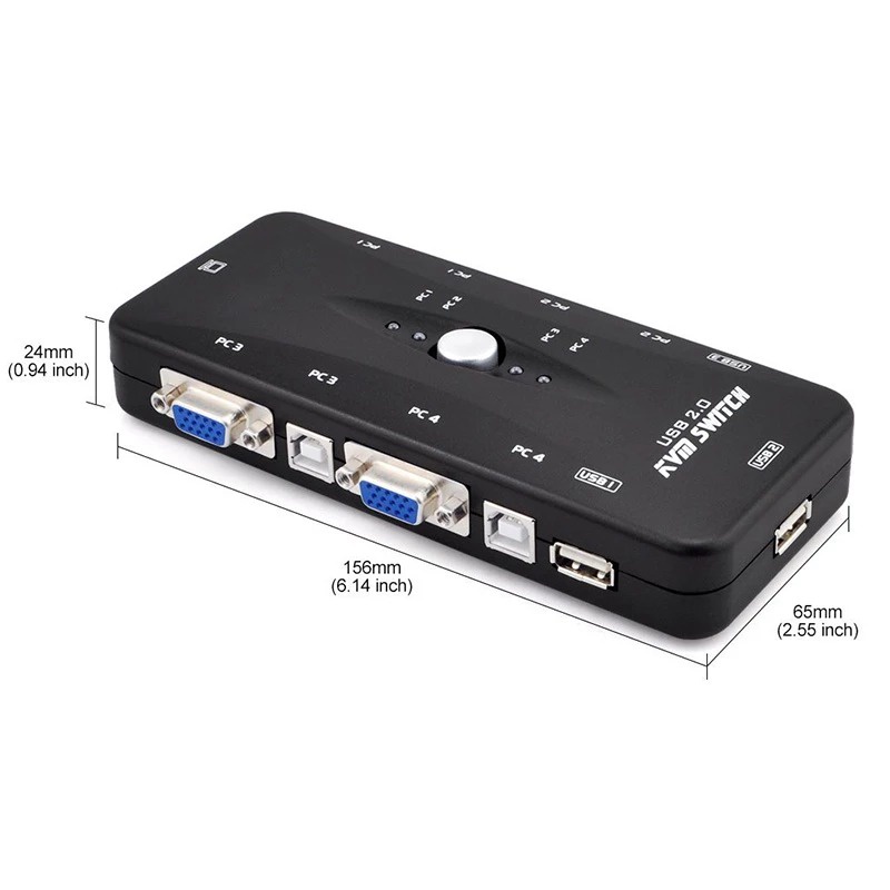 USB KVM SWITCH VGA 4 Port+4PCS KABEL KVM VGA-1.5M