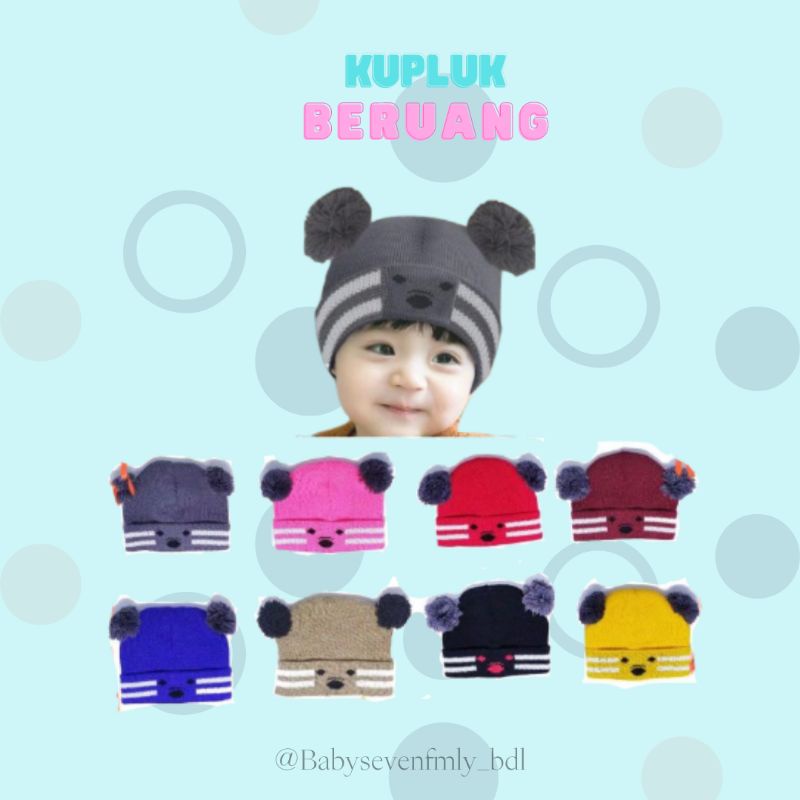 TOPI KUPLUK BERUANG/TOPI ANAK/KUPLUK ANAK/KUPLUK BAYI