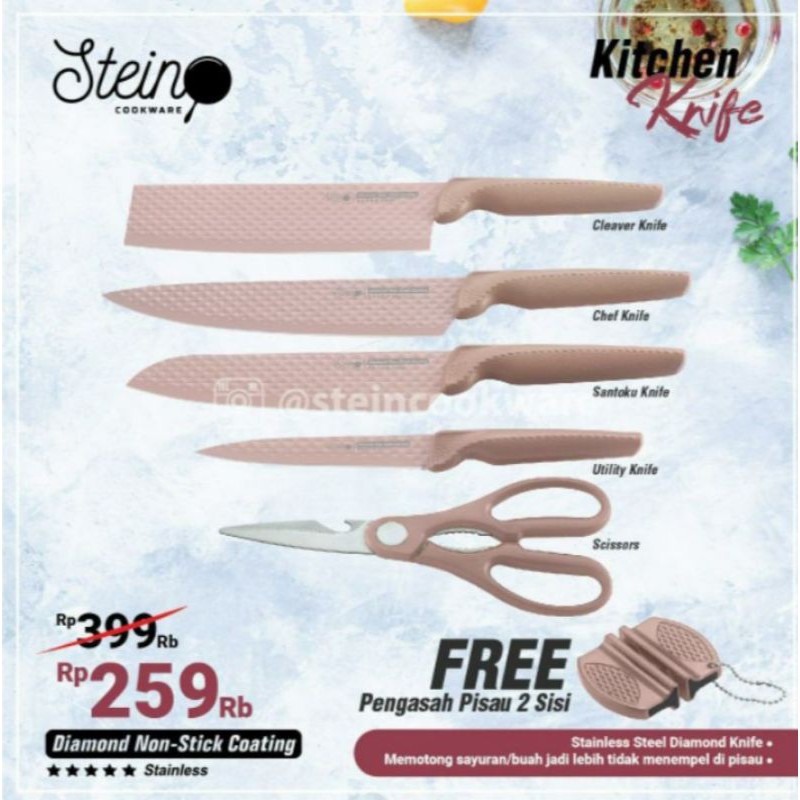 Pisau set Steincookware Diamond Knives 6 in 1 Set