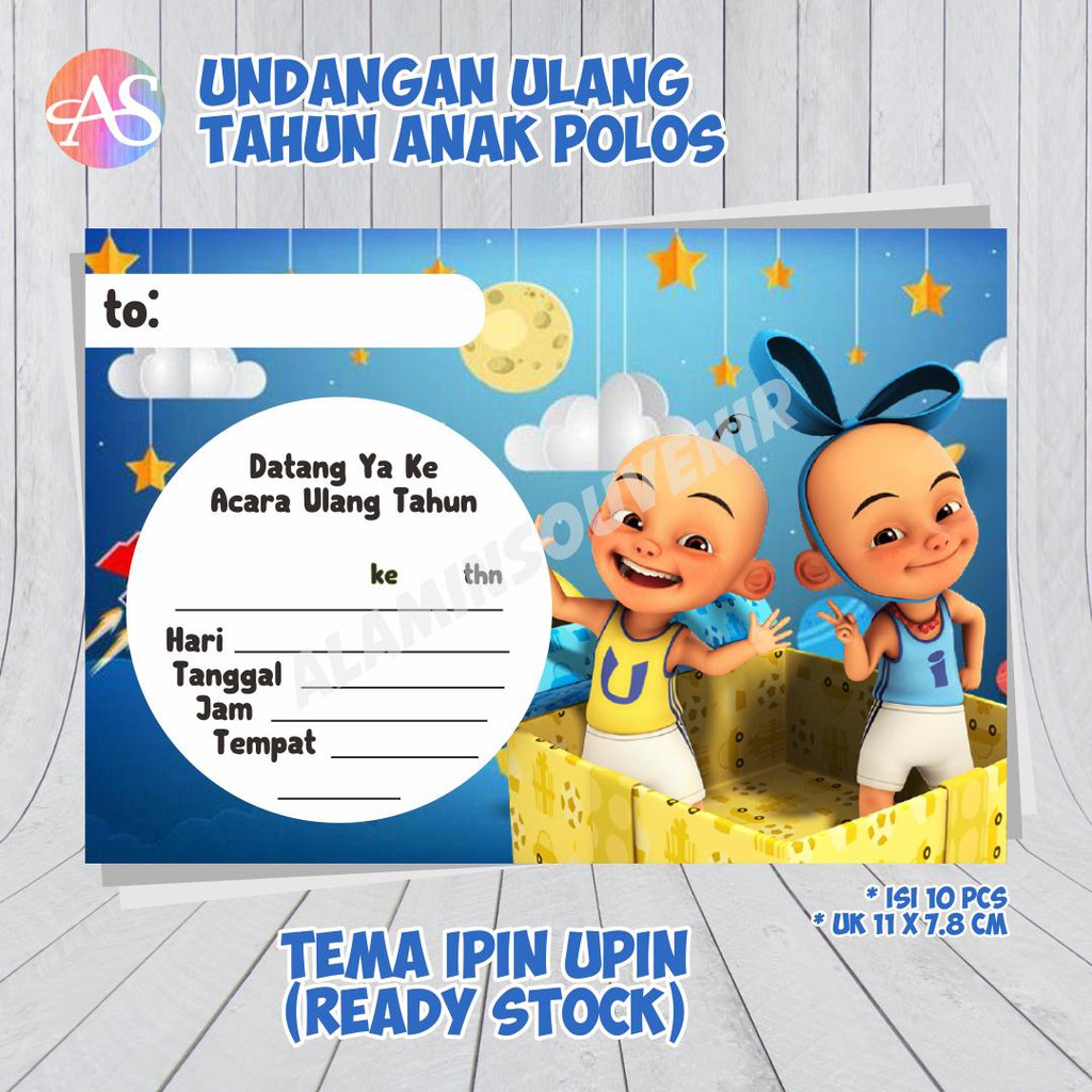 Undangan Ulang Tahun Gambar Kartun Ipin Upin Ready Stock Shopee Indonesia