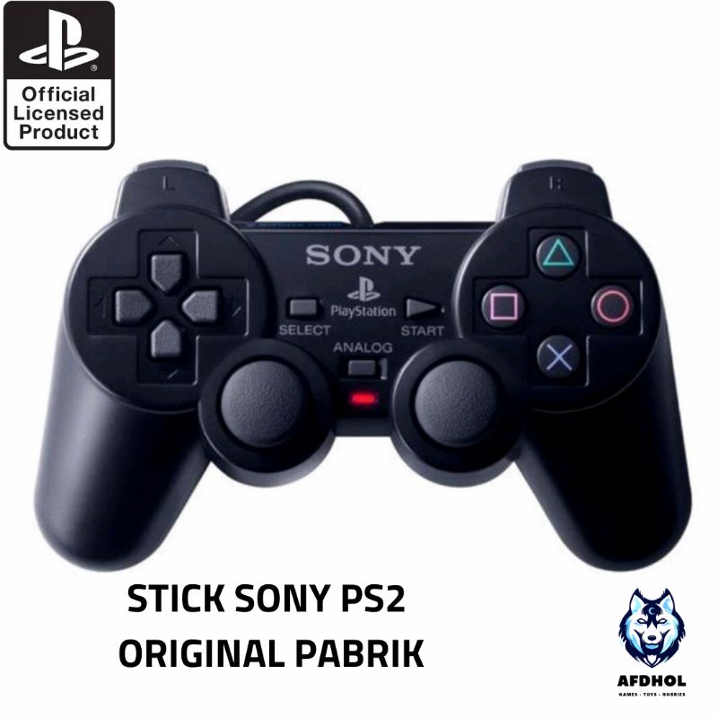 STIK STICK PS2 PS 2 1 GETAR ORI ORIGINAL PABRIK CONTROLLER SONY PS2 WIRED KABEL STICK PLAYSTATION 2