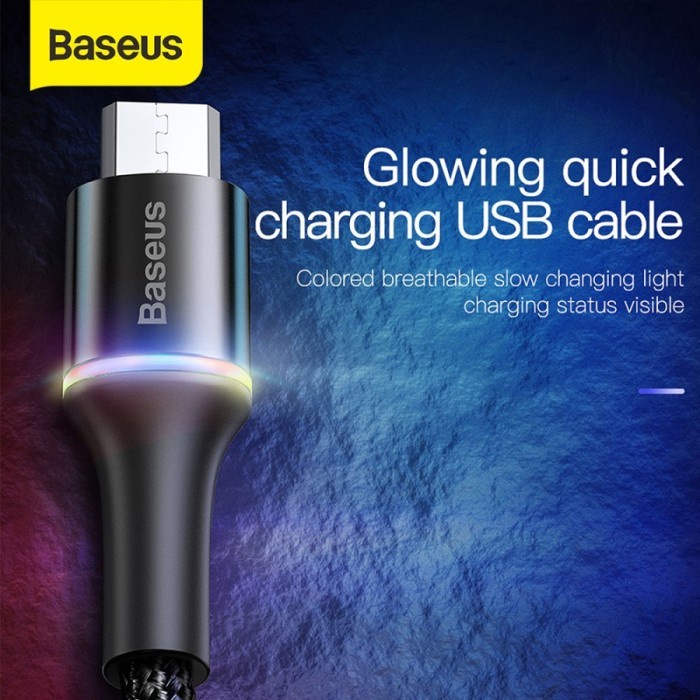 BASEUS Kabel Data MICRO USB 3A LED HALO Kabel Charger Fast Charging