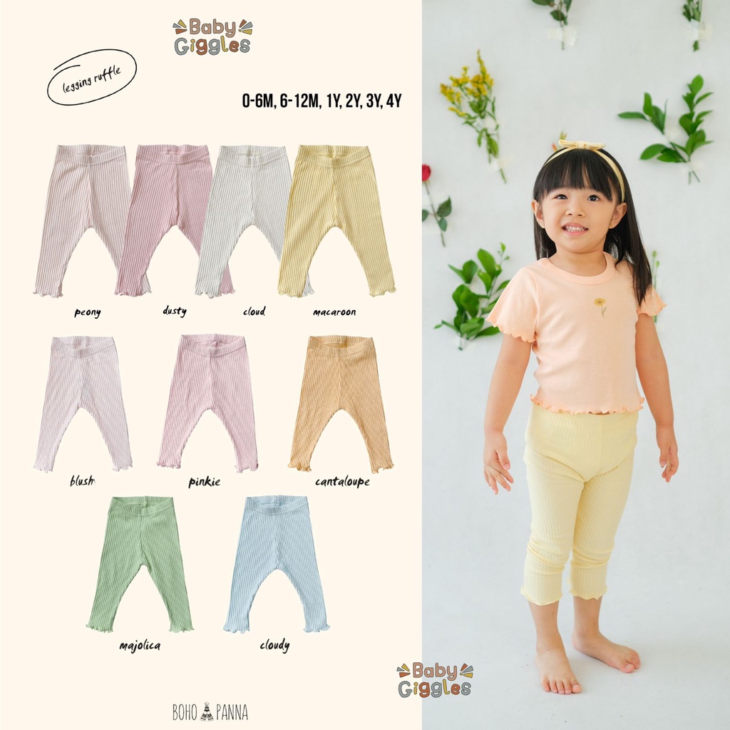 Bohopanna - Bohobaby Legging Ruffle Girl / Legging Perempuan USIA 3-4 TAHUN