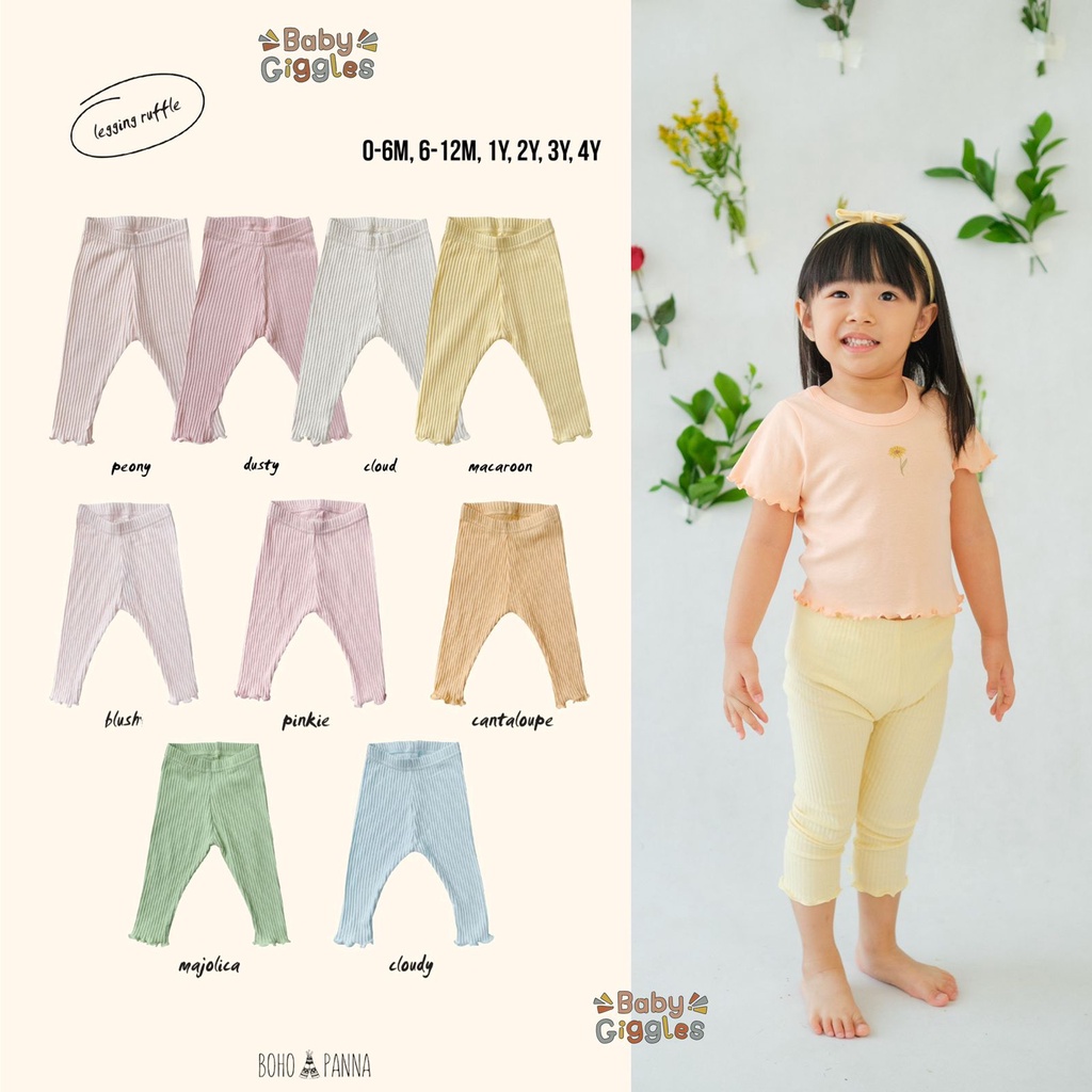 Bohopanna - Bohobaby Legging Ruffle Girl / Legging Anak Perempuan USIA 0 Bulan - 2 Tahun