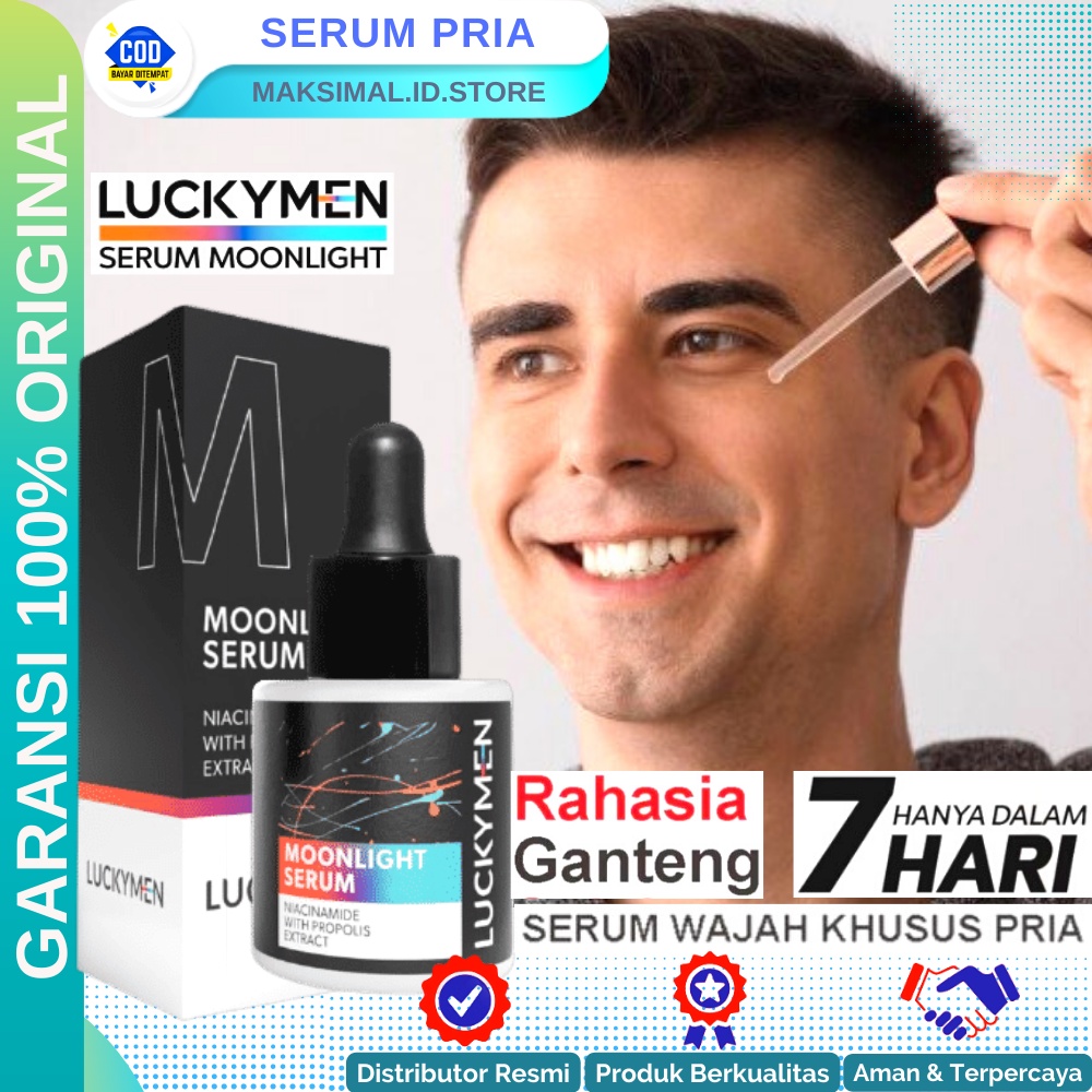 Serum Pencerah Penghalus Wajah Pria Luckymen Serum Moonlight Skincare Pria Mencerahkan dan Mengobati