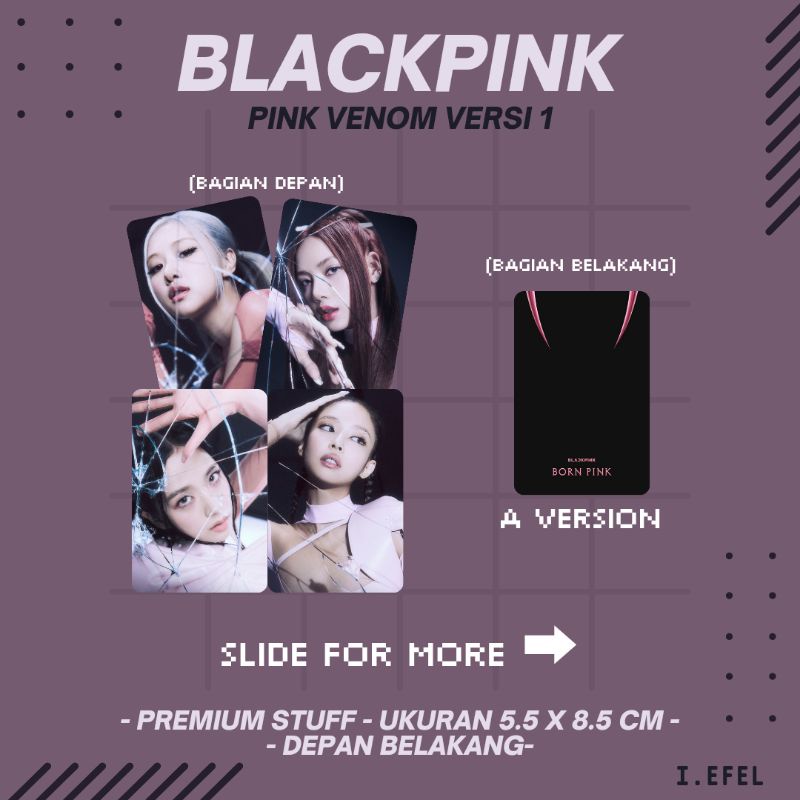 PHOTOCARD BLACKPINK - PINK VANOM VERSI 1 (I.EFEL)