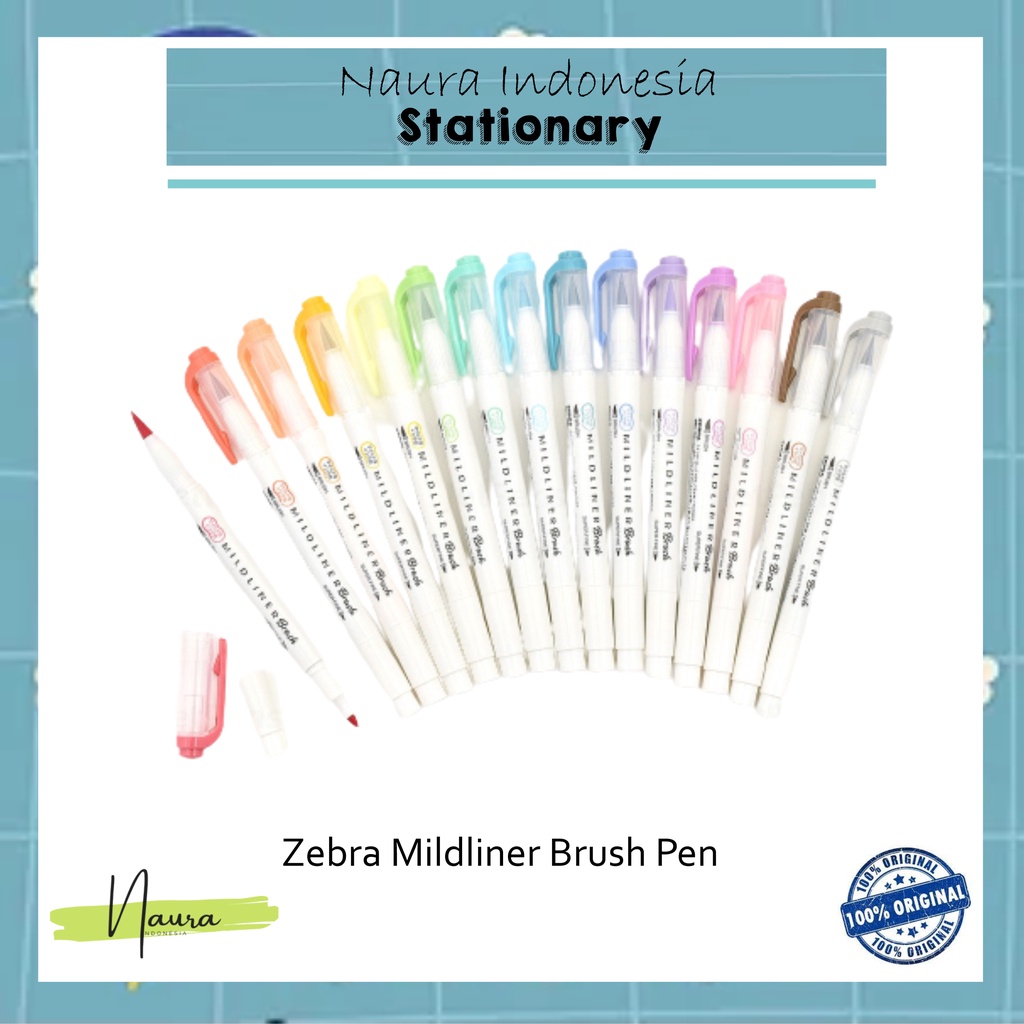 

ZEBRA MILDLINER BRUSH PEN PASTEL MARKER DOUBLE ENDED HIGHLIGHTER PASTEL