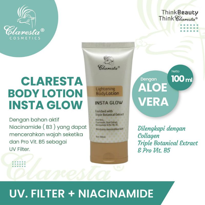 CLARESTA INSTAN GLOW body lotion bacarrat 100%{ORIGINAL}