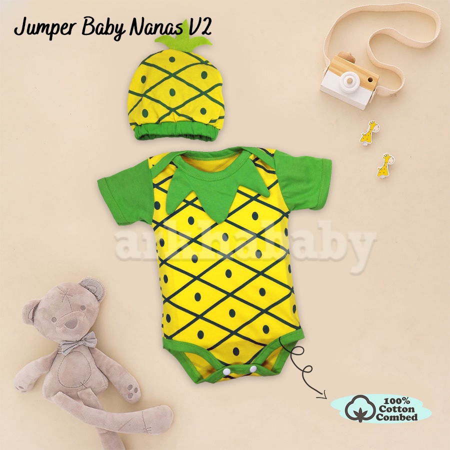 JUMPER BAYI BAJU BAYI KOSTUM BAYI MOTIF NANAS / jumpsuit baby pineaepple