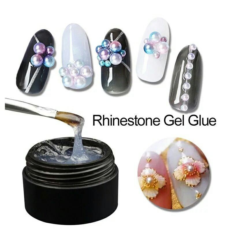 Lem aksesoris kuku / Lem gel bening utk melekatkan hiasan nail art (stuck drill glue)