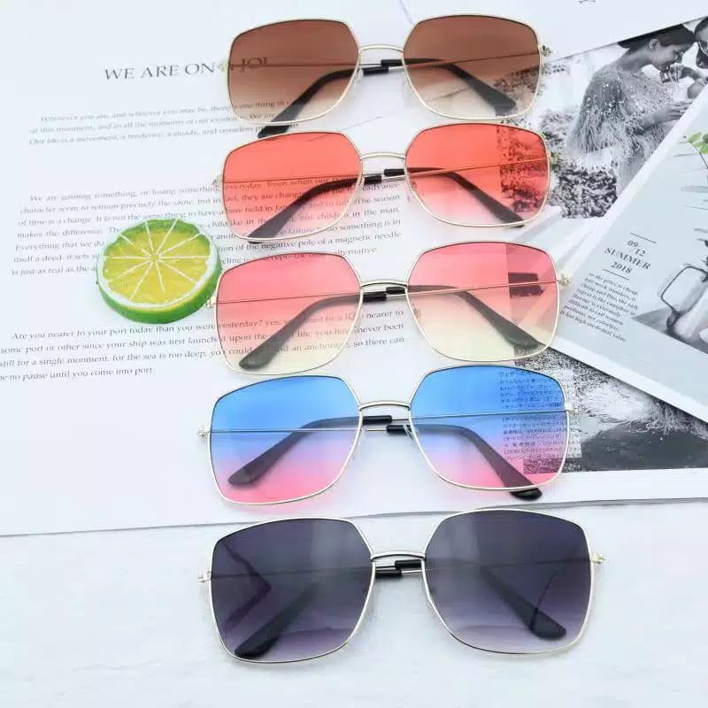 KACAMATA WANTA PRIA SQUARE VINTAGE SUNGLASSES SEGI EMPAT KACA MATA HITAM ANTI UV FASHHION STYLE KOREA